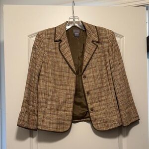 Sigrid Olsen Brown Plaid Blazer